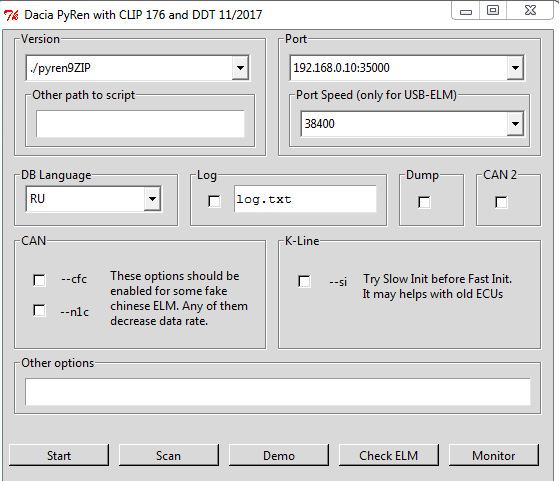 PyRen Dacia 176 pour Windows et Android - Automobile Hacking